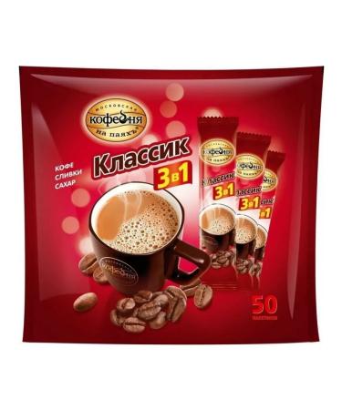 Moscow Coffee Shop on Shares Coffee soluble classic 3 in 1 50 pcs 16 g