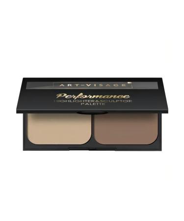 ARTVISAGE Palette of compact highlighter and sculptor "Performance" 02 - Buy Online on GoSupps.com