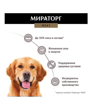 Miratorg Dry food for dogs of medium and large breeds beef 1.1 kg - Buy Online on GoSupps.com