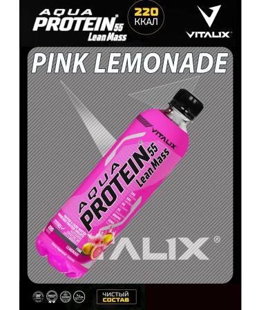 VITALIX Drink Aqua Protein 55 Pink Lemonade 500ml x 12pcs