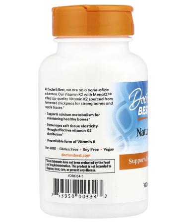 Doctor's Best Natural vitamin K2 MK-7 with Menaq7 100 g 60 capsules - Buy Online on GoSupps.com