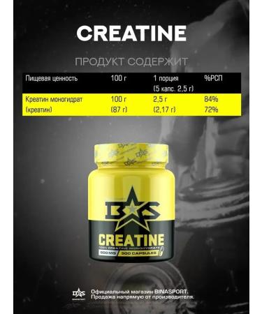Binasport Creatine Monohydrate 300 K 500 mg - Buy Online on GoSupps.com