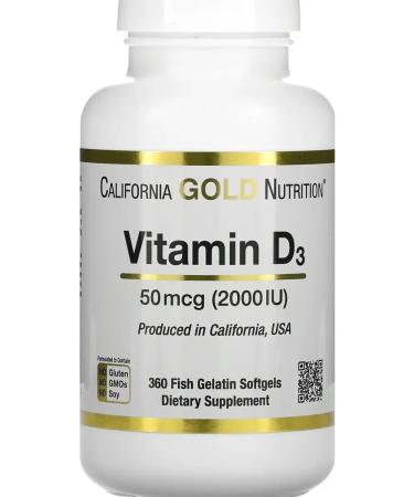 California Gold Nutrition Vitamin D3 D3 2000 360 capsules