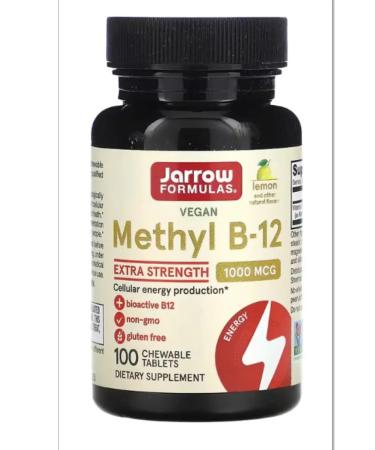 Jarrow Formulas B12 methylcobalamin 1000mg 100 chewing TB lemon