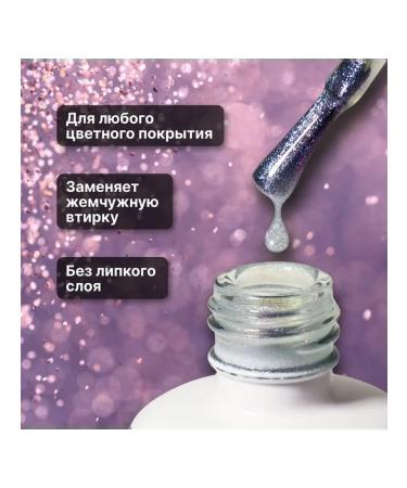 Shiny top for nails with a mermaid effect