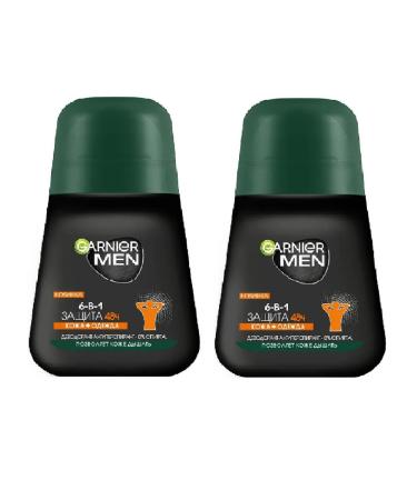 Garnier DeO-Rolik for men 6 in 1 protection 48 hours 50 ml 2 pcs