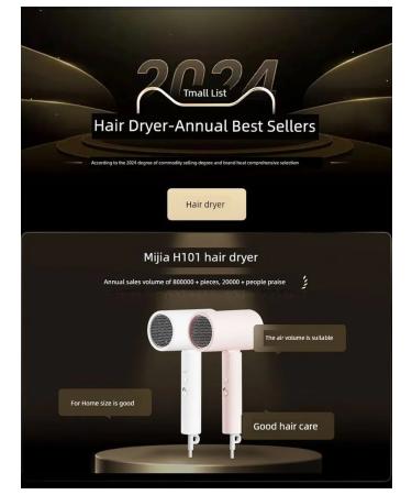 Folding hair dryer Mijia-1600W ionization 2 white mode - Buy Online on GoSupps.com