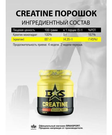 Binasport Creatine monohydrate 500 g with natural taste - Buy Online on GoSupps.com