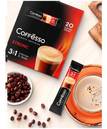 COFFESSO Soluble coffee 3B1 strong 20 sticks 1UP - Buy Online on GoSupps.com