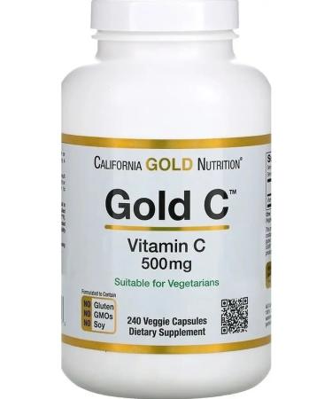 California Gold Nutrition Gold C Vitamin C 500 mg 240 capsules