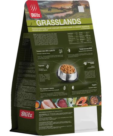 BLITZ Dry Holistic Grasslands food for cats turkey 0.4 kg 2 pcs - Buy Online on GoSupps.com