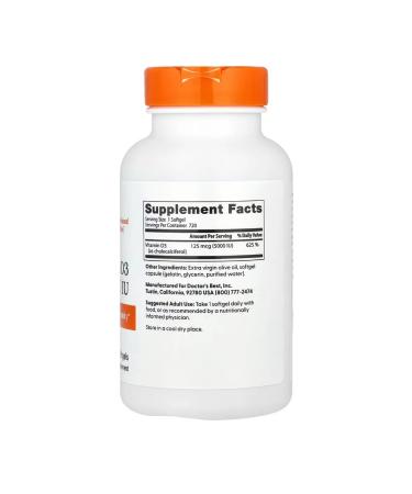 Doctor's Best Vitamin D3 5000iu 720 - Buy Online on GoSupps.com