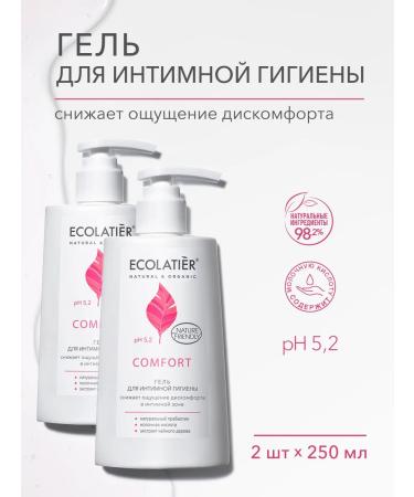 ECOLATIER Comfort intimate hygiene gel prebiotic 250 ml 2 pcs