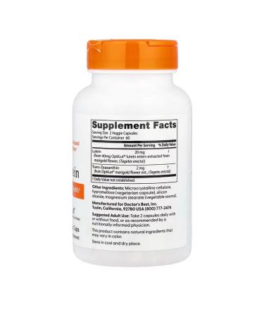 Doctor's Best Luthein 20 mg 120 capsules - Buy Online on GoSupps.com