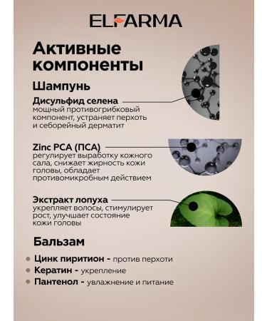 ELFARMA Set of shampoo with zinc and sulsen and balsam from dandruff - Buy Online on GoSupps.com