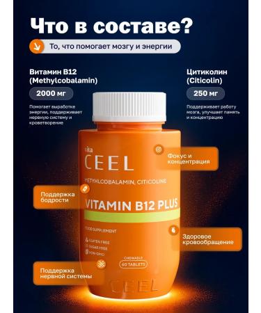 VitaCeel B12 + Citicoline. 60 tab. T rkiye - Buy Online on GoSupps.com