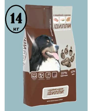 DILLY Dog foods dry turkey with rice 14 kg
