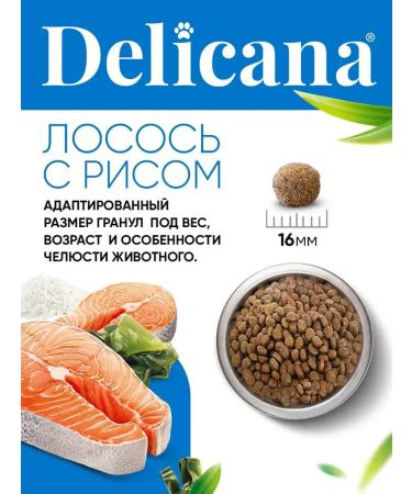 Delicana Dry food for dogs of medium breeds salmon with rice 2kg - Buy Online on GoSupps.com