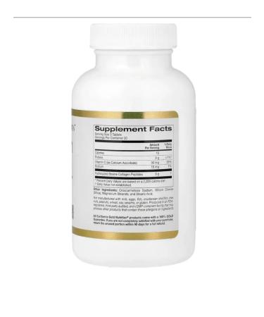 California Gold Nutrition Collagen Peptides 60 Tablets (Collagen 1 and 3) - Buy Online on GoSupps.com