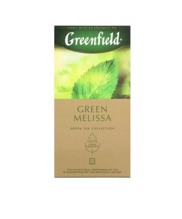 Greenfield Green Melissa tea green foil 25 packages 2 packs - Buy Online on GoSupps.com