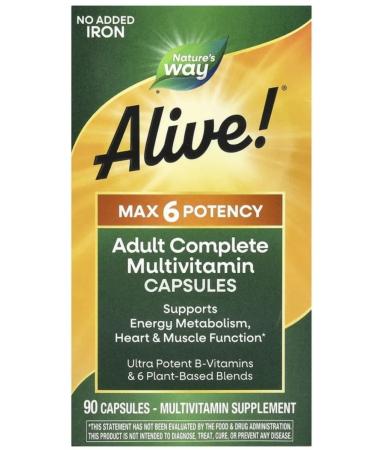 Nature's Way Alive! Nature's Way Max multivitamins effect without iron 90 cap