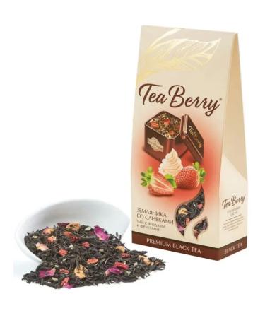 Tea Berry Tea black strawberries with cream 100 g - Buy Online on GoSupps.com