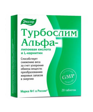 Evalar Turboslim alpha lipoic acid+L-carnitine 20 tablets - Buy Online on GoSupps.com