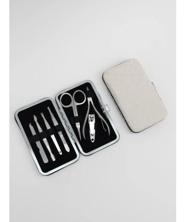 Manicure set 7 items in case milk color - Buy Online on GoSupps.com