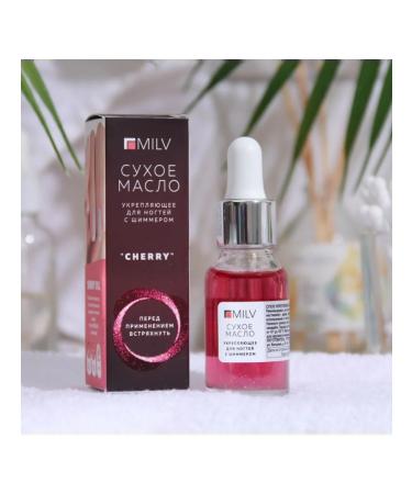 MILV Dry strengthening nail oil with shimmer "Cherry" 15 m