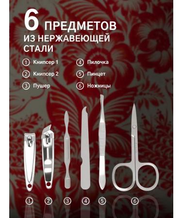 Manicure set "painting" 6 items in a case red - Buy Online on GoSupps.com