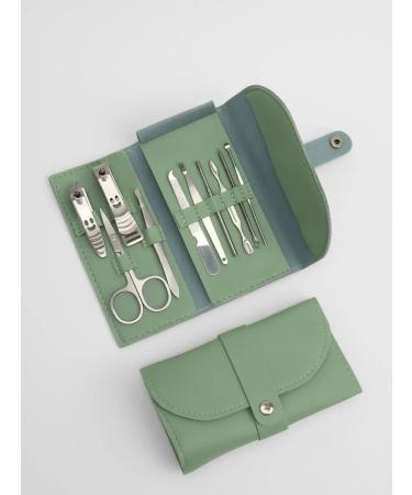 Manicure set "Lucy" 10 objects leatherette mentolo - Buy Online on GoSupps.com