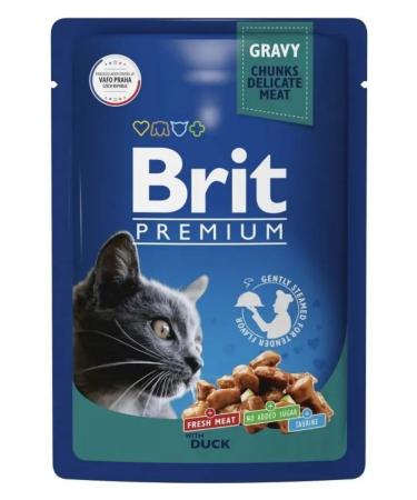 BRIT PREMIUM Cat food duck in sauce spider 14 pcs x 85 g - Buy Online on GoSupps.com