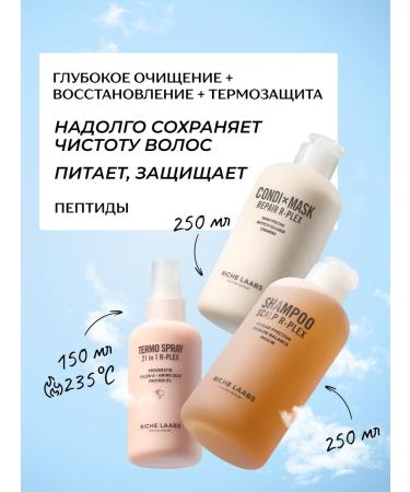 RICHE Set of deep -pacing shampoo + mask + thermal protection