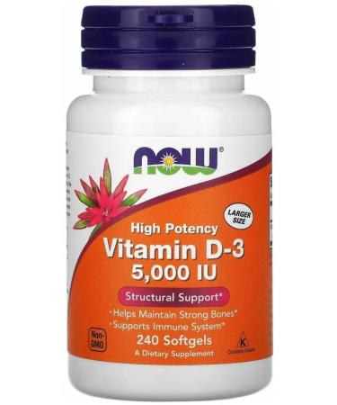 NOW NUTRITION Now Vitamin D3 5000 ME 240 capsules