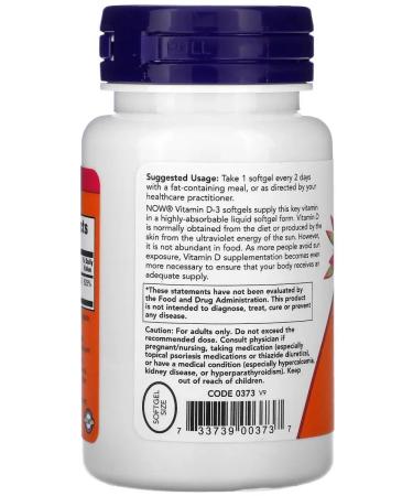 NOW NUTRITION Now Vitamin D3 5000 ME 240 capsules - Buy Online on GoSupps.com