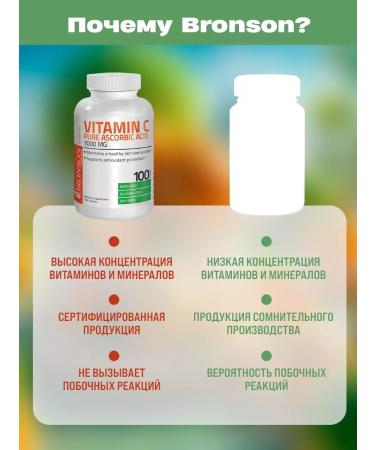 Bronson Vitamins C ascorbic acid100 tablets 1000 mg - Buy Online on GoSupps.com