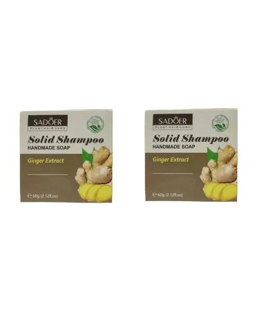 sadoer Hair shampoo is hard with ginger extract 60g 2 pcs