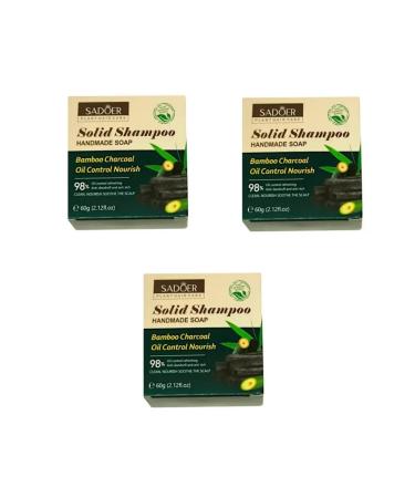 sadoer Hair shampoo is hard with bamboo coal 60g 3 pcs