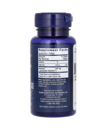 Coenzyme Q10 100 mg ubiquinol with pyrroloquinoline quinone Life Extension Super Ubiquinol CoQ10 100 mg with PQQ 10 mg 30 capsules - Buy Online on GoSupps.com