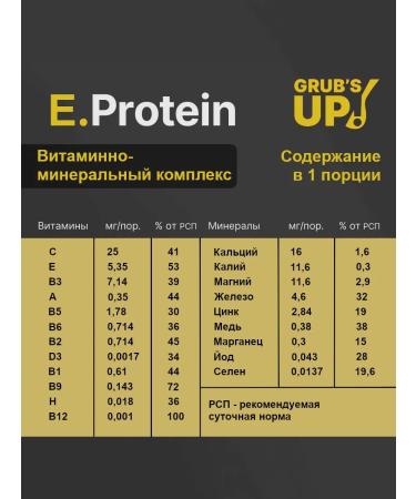 Grub's up Protein E.Protein Choco Chocolate 950 gr - Buy Online on GoSupps.com