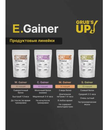 Grub's up Heiner E.gainer Vanil-Plombir 1 kg - Buy Online on GoSupps.com