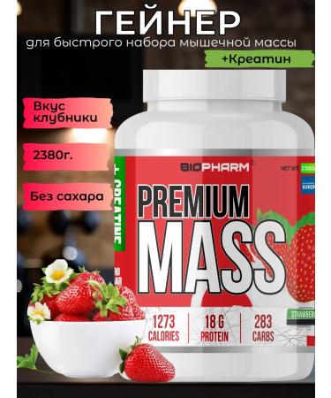BioPharm Heiner Premium Mass Gainer Strawberry with Creatin 2380g