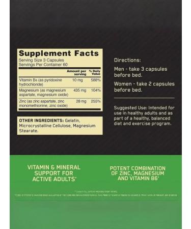 Optimum Nutrition ZMA 180 Capsules additive - Buy Online on GoSupps.com