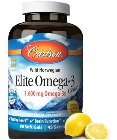 Carlson Labs Omega 3 fish oil 1600 mg 90 capsules
