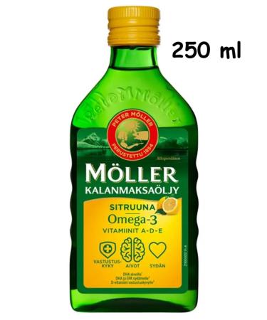 Moller Fish oil liquid lemon 250 ml omega-3 and d3