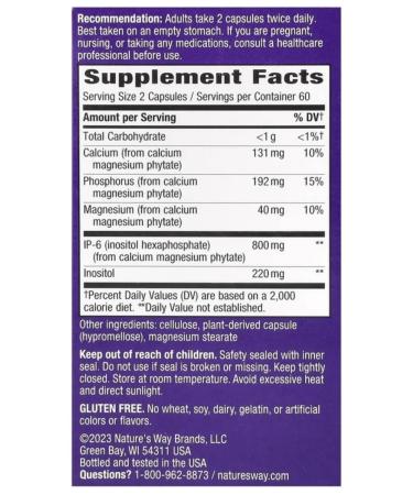 Nature's Way Alive Nature's Way IP-6 & Inositol IP-6 Inositol 120 Weig. Cap - Buy Online on GoSupps.com