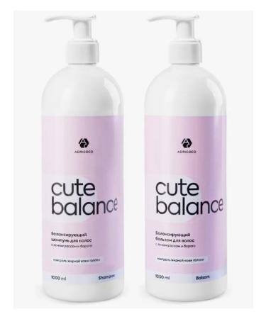ADRICOCO Balancing shampoo and balm 1000 ml - Buy Online on GoSupps.com