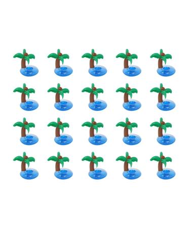 PVC inflatable cup holder with coconut wood for drinks