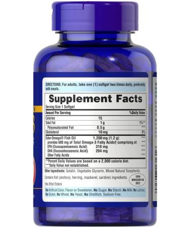 Puritan's Pride Omega-3 Omega-3 Fish Oil 1200 Mg 90 capsules - Buy Online on GoSupps.com