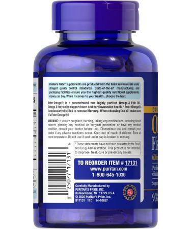 Puritan's Pride Omega-3 Omega-3 Fish Oil 1200 Mg 90 capsules - Buy Online on GoSupps.com